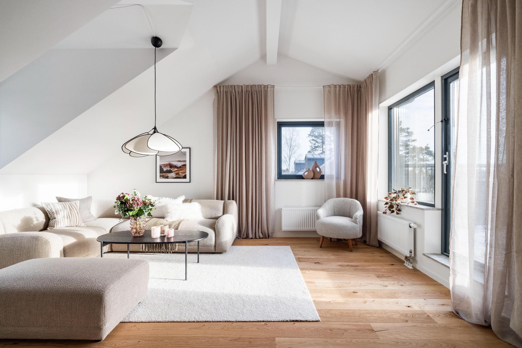 Loft vardagsrum