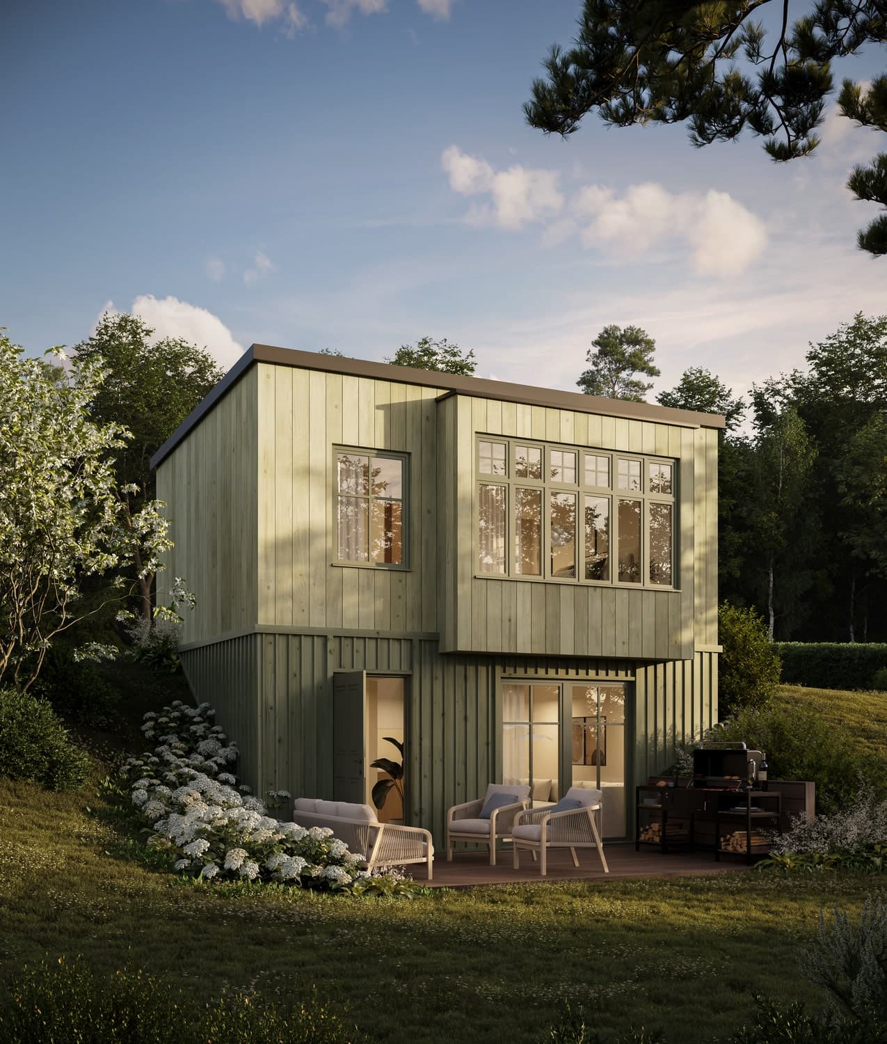 Minivilla suterräng exteriör