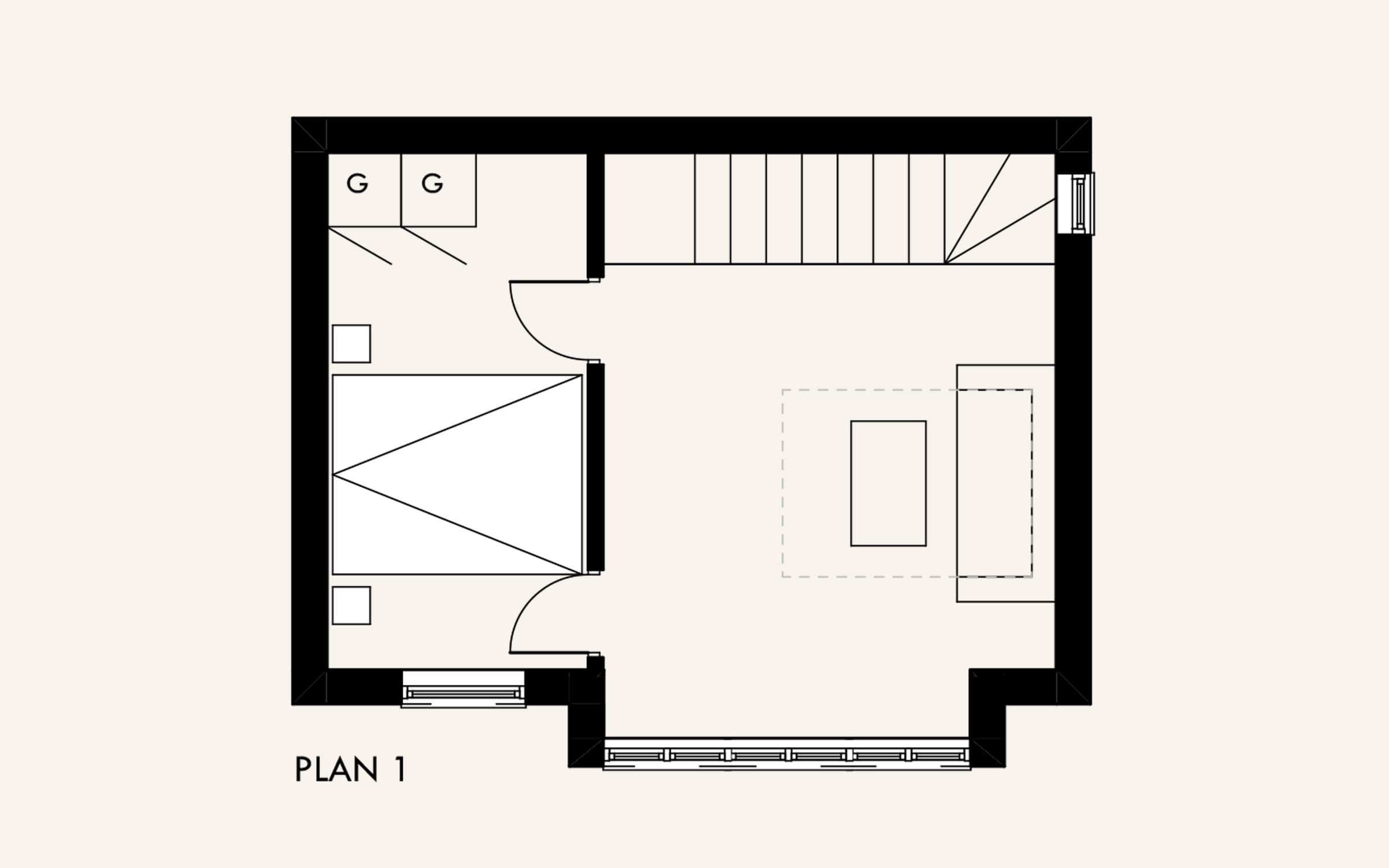 Planlösning suterräng plan 1