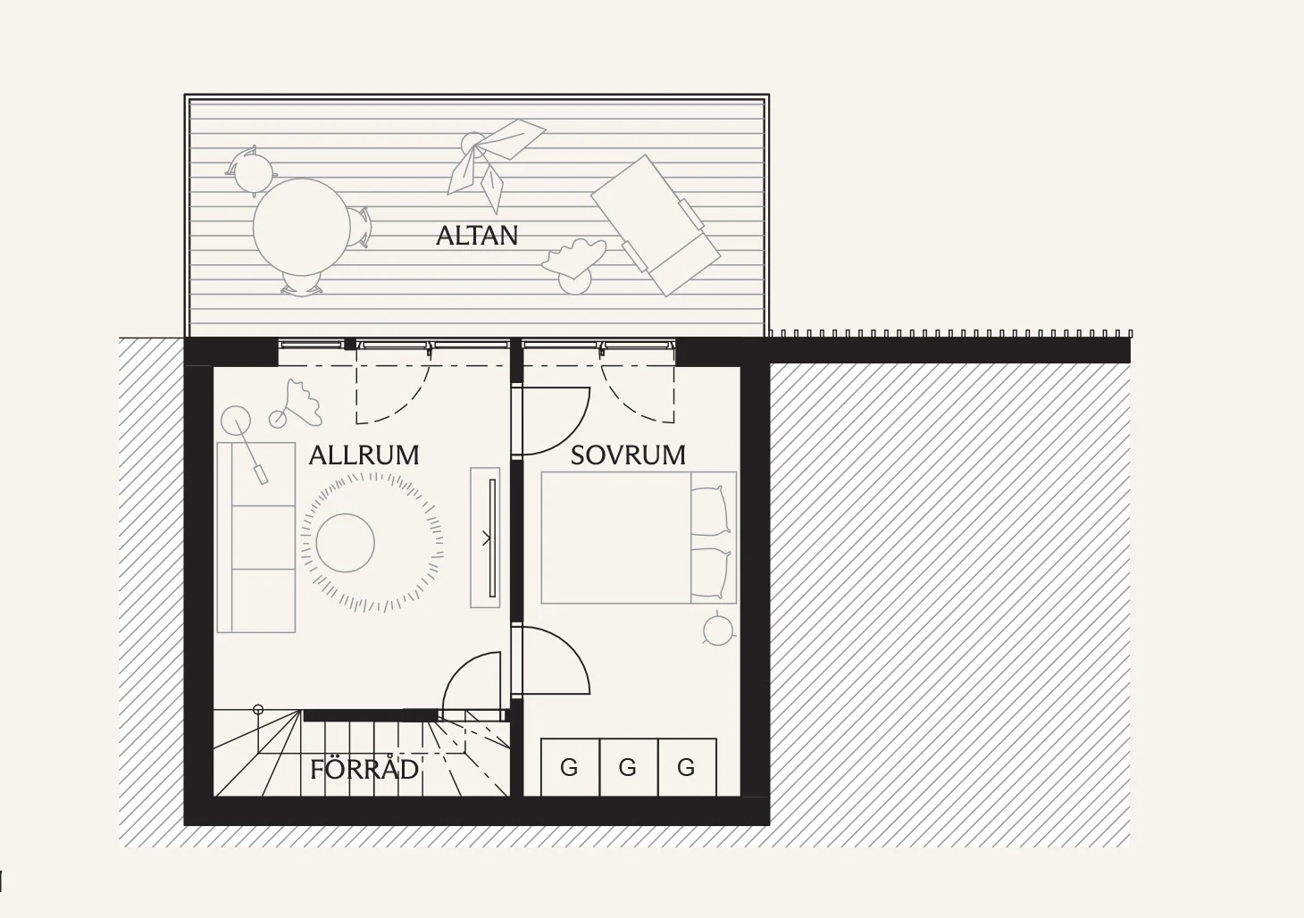 Nedre plan minivilla Näsbyviken