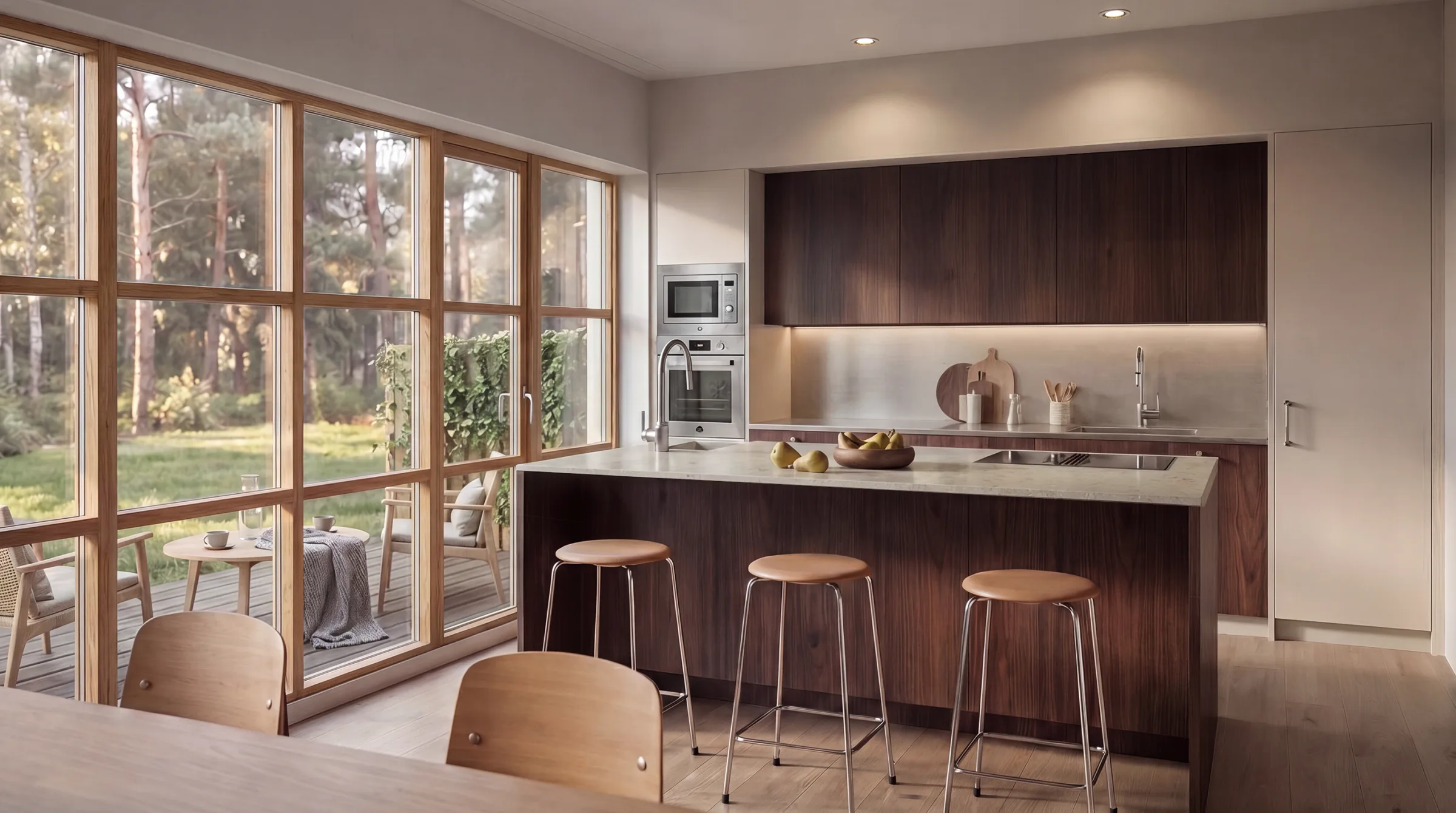 Näsbyviken parhus — kök och matplats