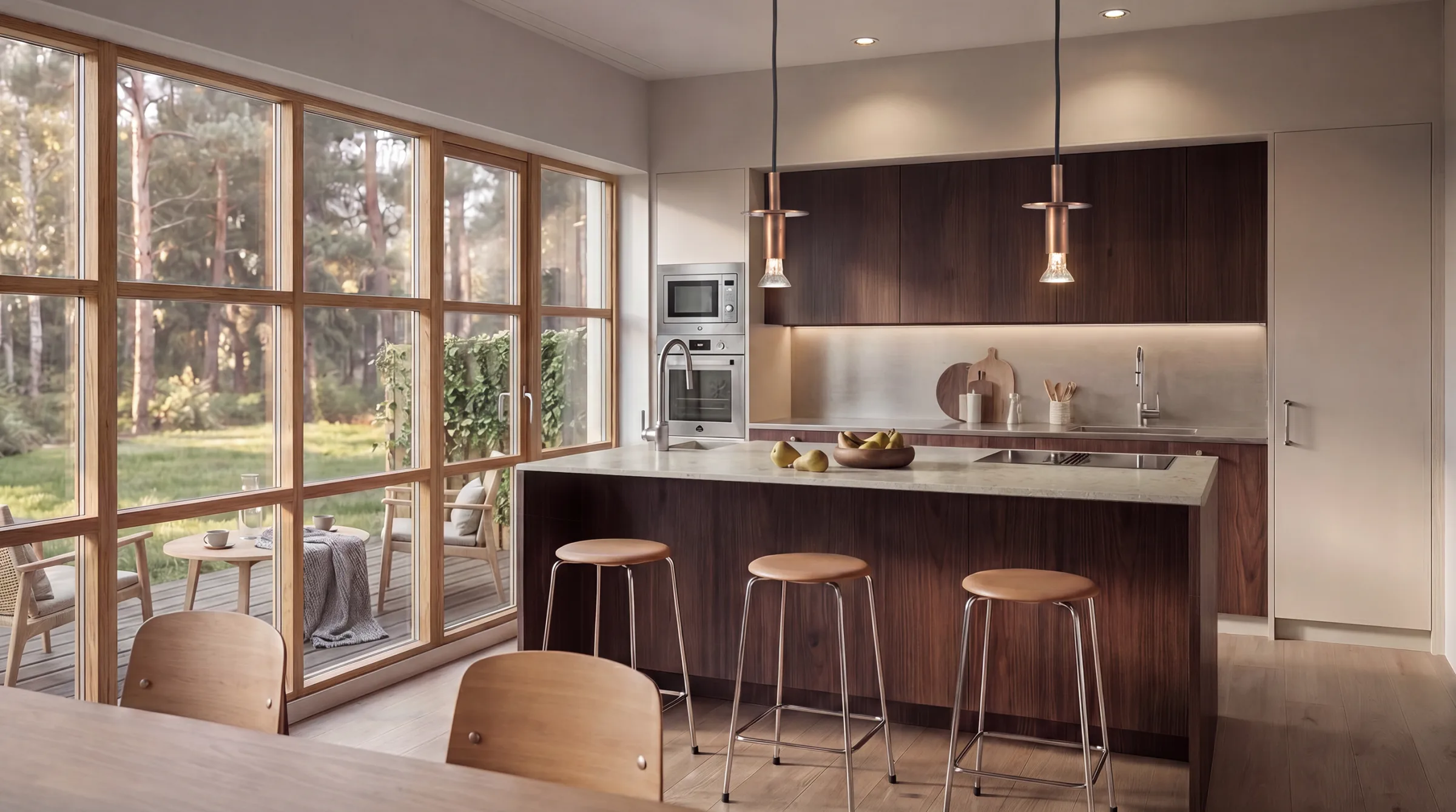 Näsbyviken parhus — kök och matplats
