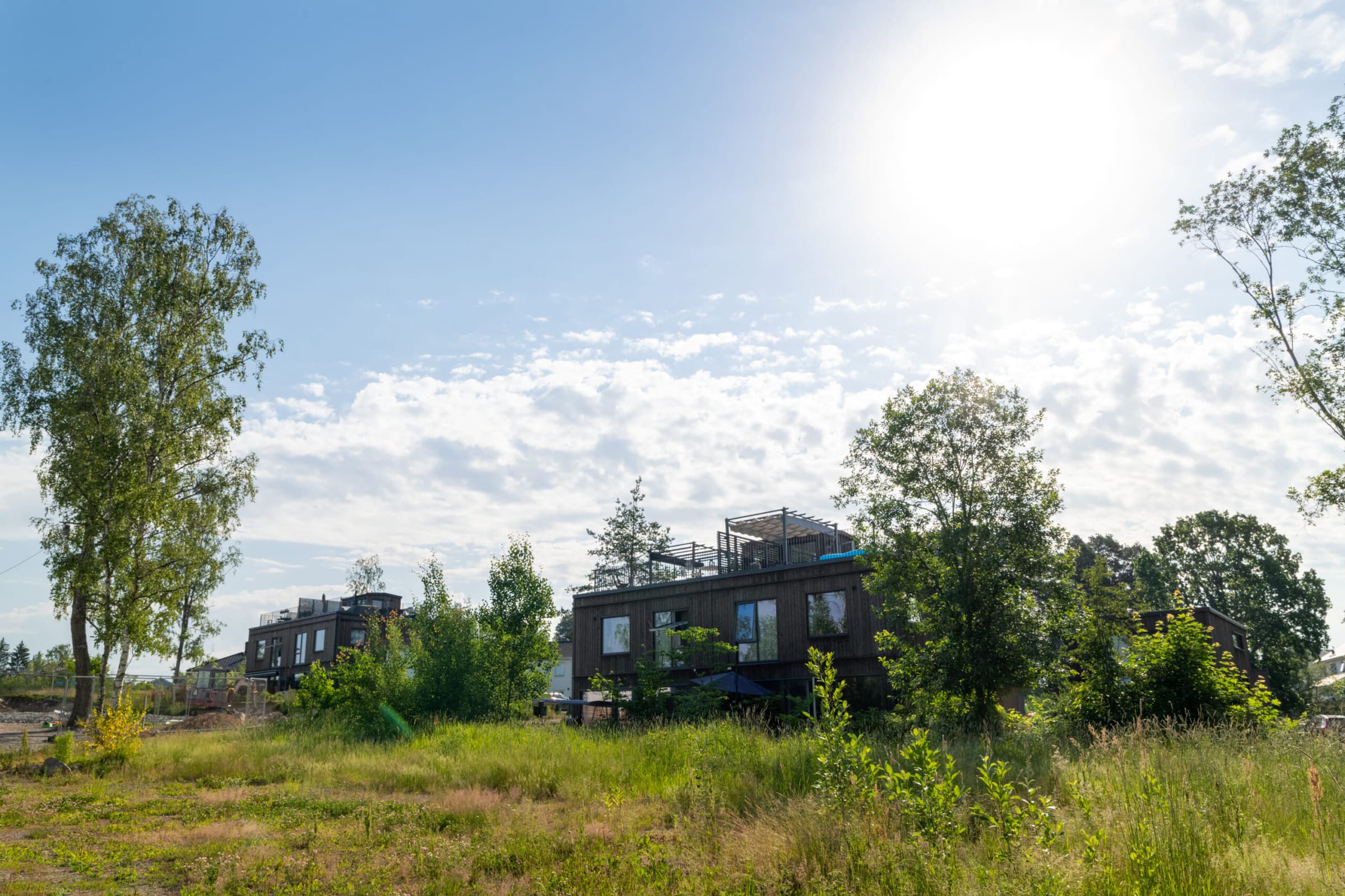 Bostadsområdet i solljus