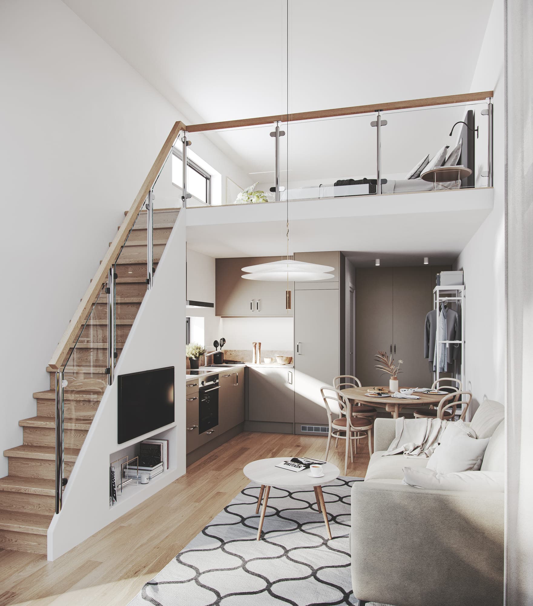 Vegalund minivilla interiör loft