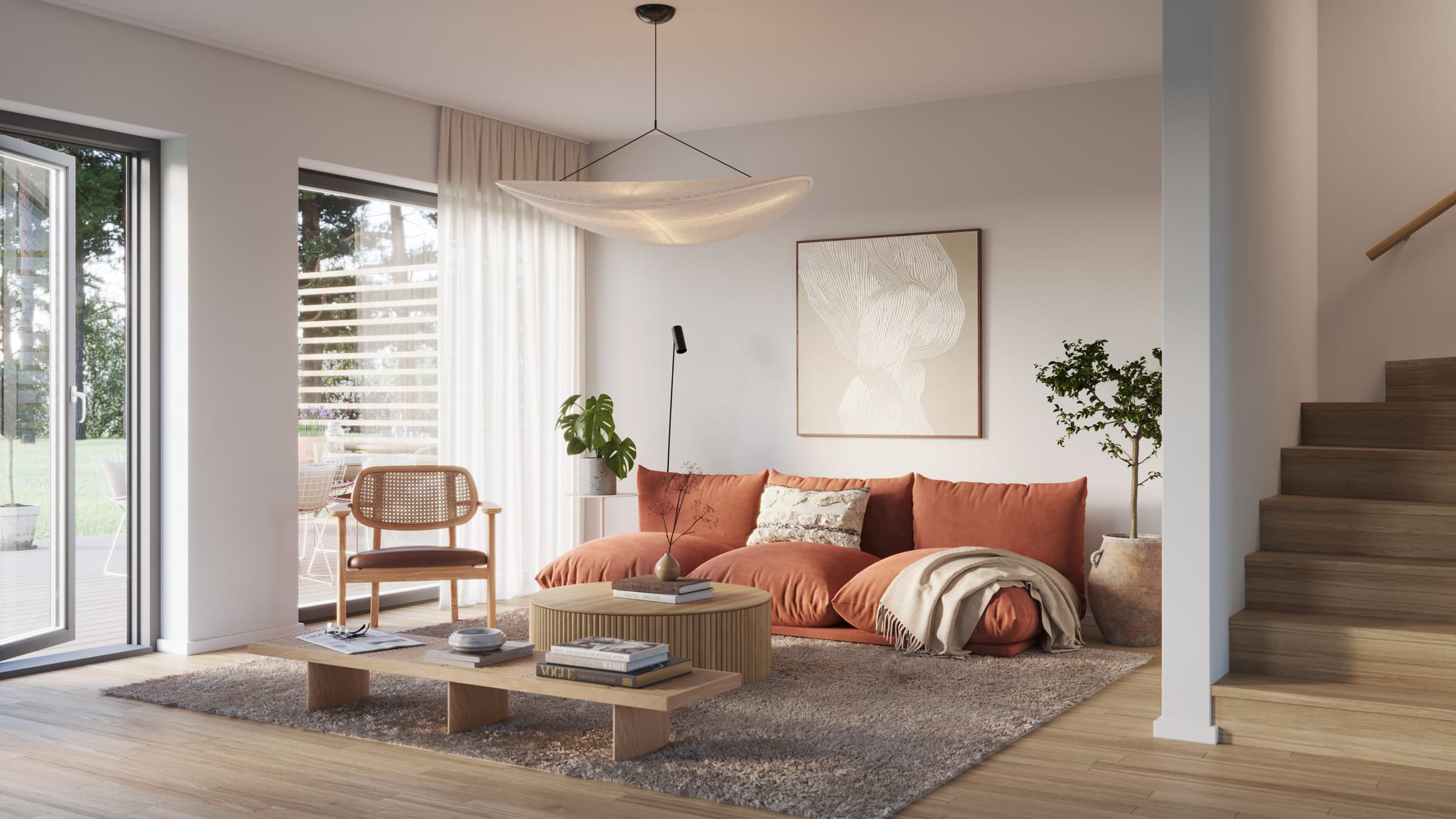 Vegalund parhus vardagsrum
